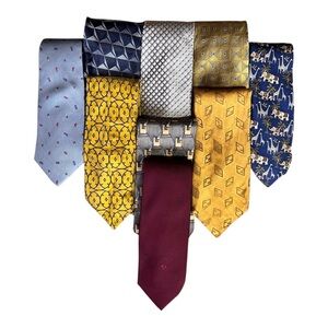 LOT of 9 Men’s Ties Versace Fendi Ferragamo‎ Dior Fumagalli +More (Most Silk)